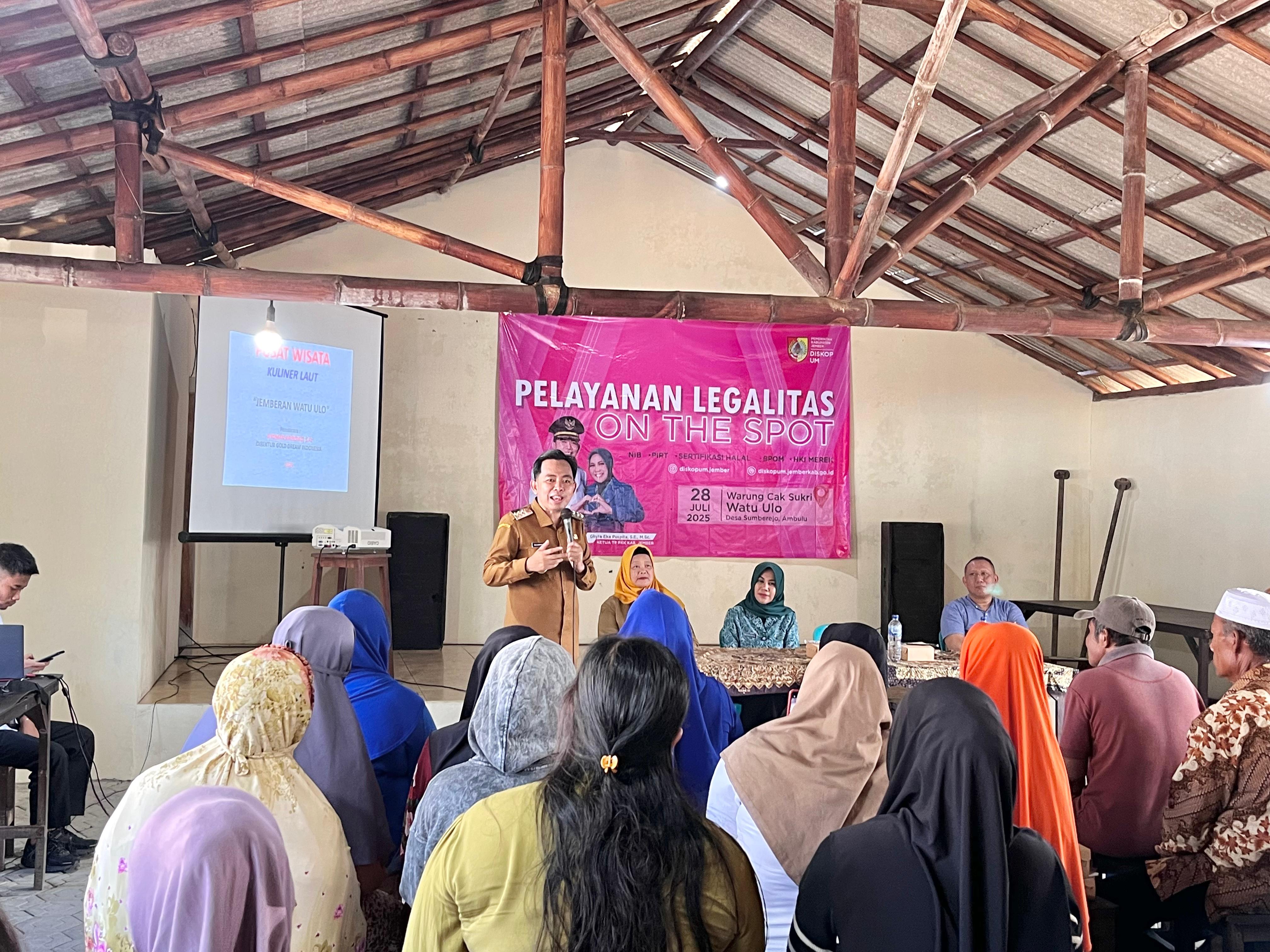 Dinas Koperasi dan Usaha Mikro Kabupaten Jember Gelar Pelayanan Legalitas Usaha  On The Spot di Desa Sumberejo, Ambulu