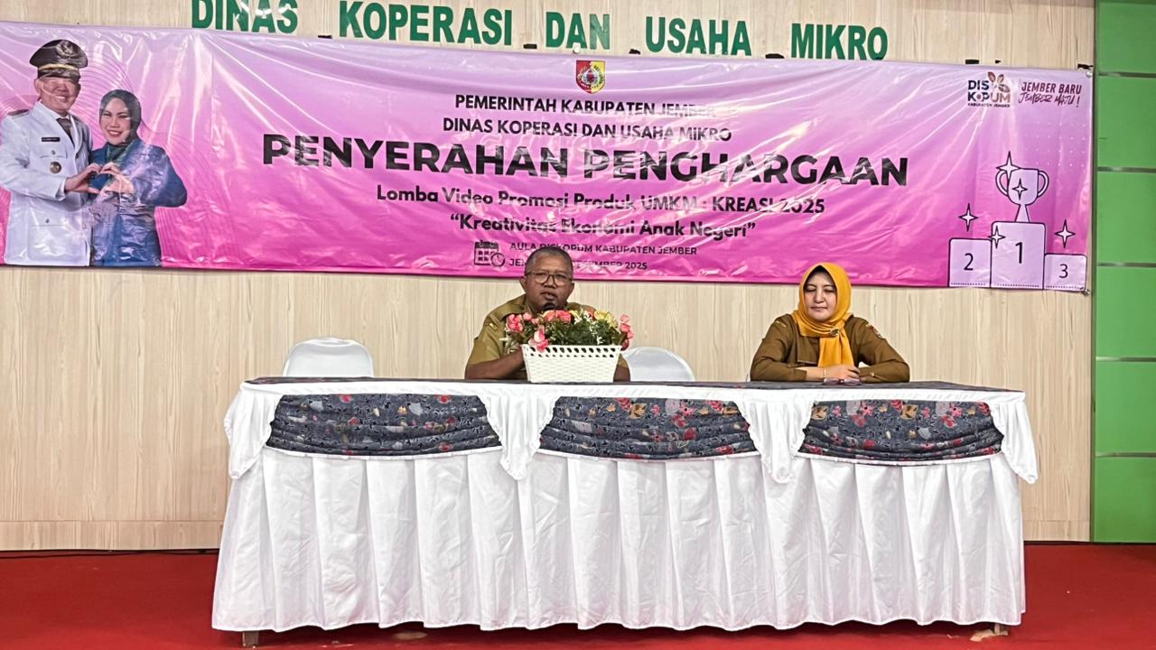 Diskopum Jember Umumkan Pemenang Lomba Video Promosi UMKM : KREASI 2025
