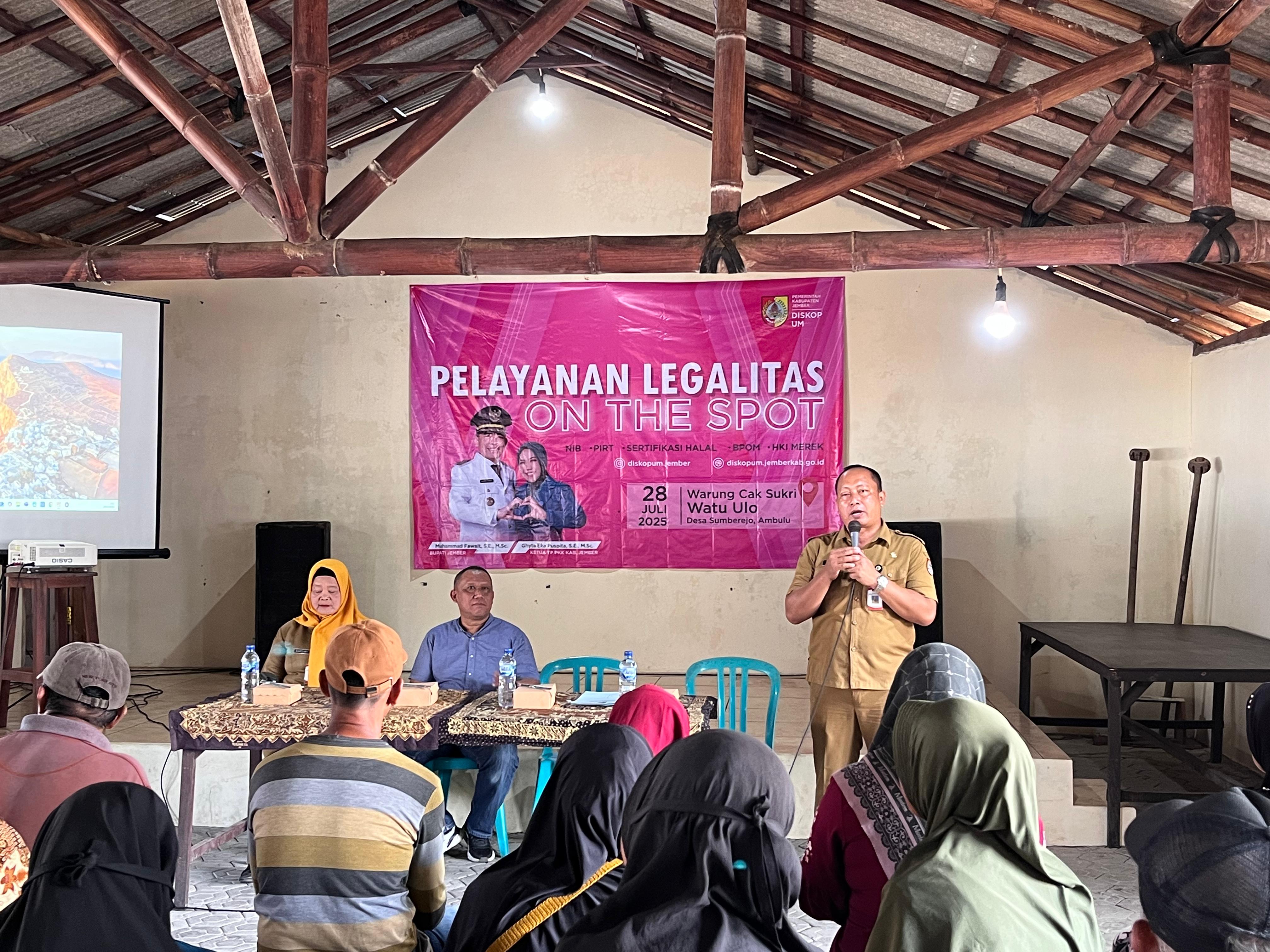 Dinas Koperasi dan Usaha Mikro Kabupaten Jember Gelar Pelayanan Legalitas Usaha  On The Spot di Desa Sumberejo, Ambulu