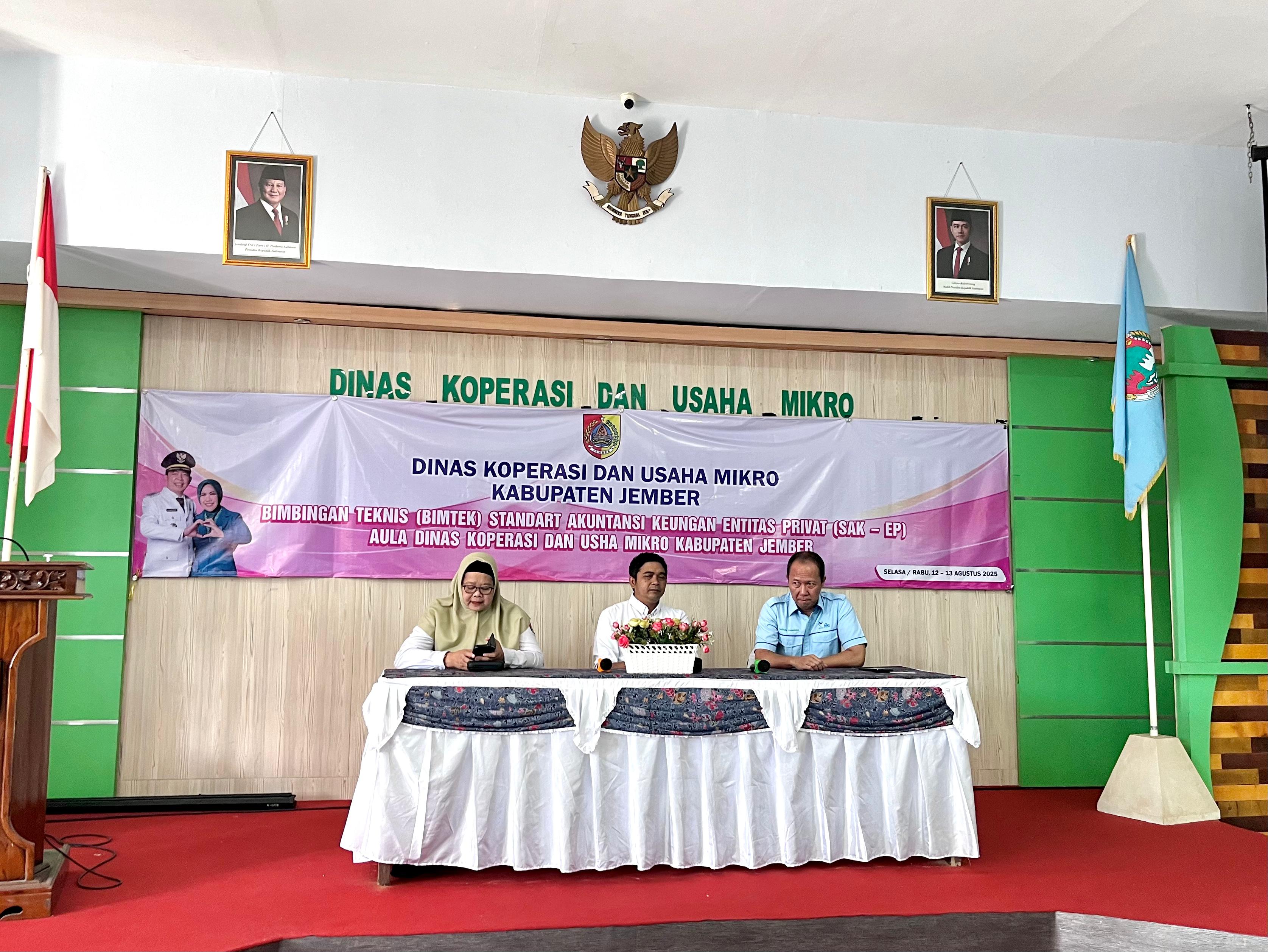 Bimbingan Teknis SAK-EP Tingkatkan Kapasitas Pengurus Koperasi di Kabupaten Jember