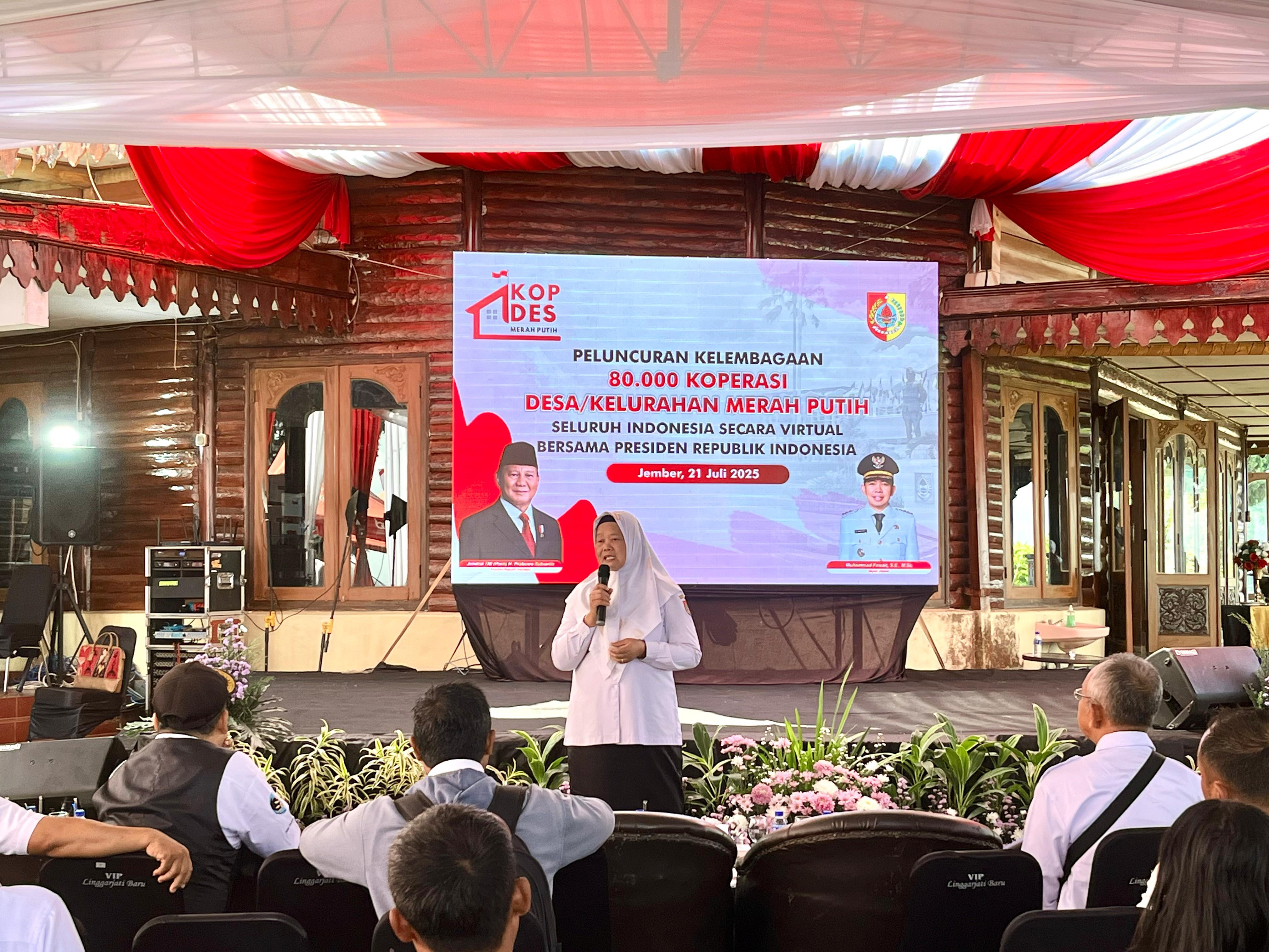 Diskopum Jember Gelar Peluncuran Kelembagaan Koperasi Desa/Kelurahan Merah  Putih Bersama Presiden Secara Virtual di Rembangan