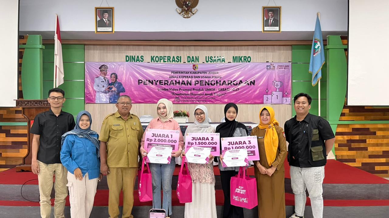 Diskopum Jember Umumkan Pemenang Lomba Video Promosi UMKM : KREASI 2025